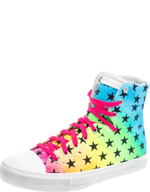 Multicolor Canvas High Top Sneakers