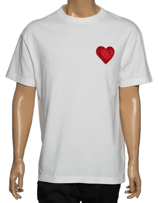 Cotton Heart Embroidered Crew Neck T-shirt