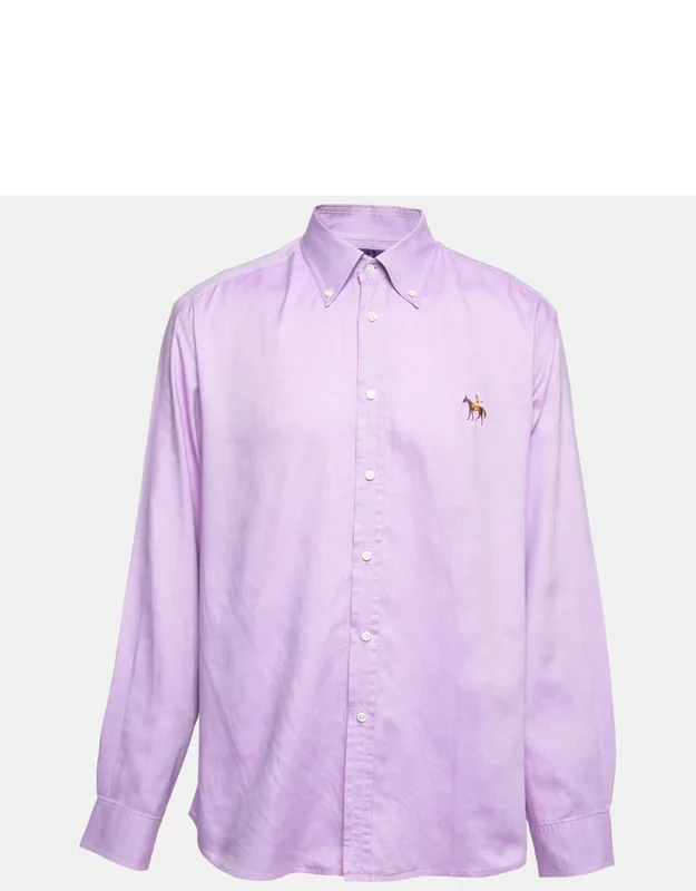 Cotton Logo Embroidered Button Down Shirt