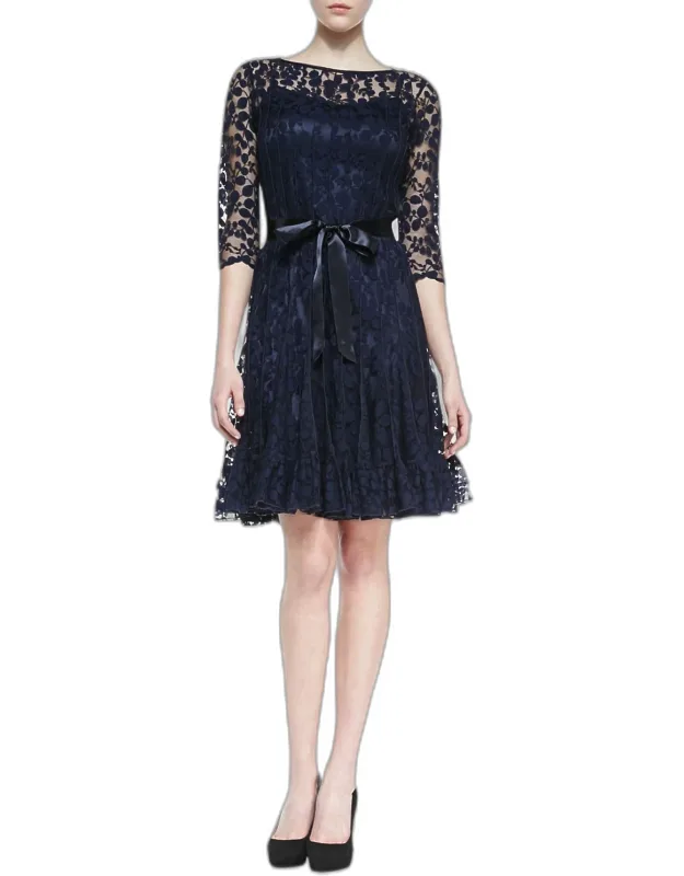 Lace Overlay Cocktail Dress