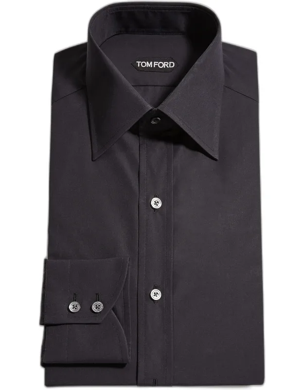 Solid Cotton Dress Shirt