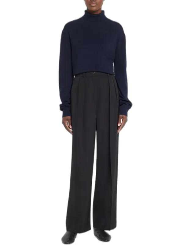 Igor Pleated Straight-leg Pants With High Rise And Side Slip Pockets