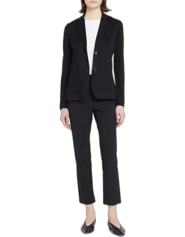 Soft Touch Blazer Notched Collar, Fitted Silhouette