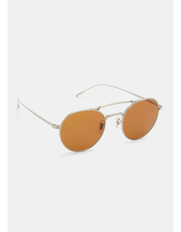 Reymont Titanium Double-bridge Round Sunglasses