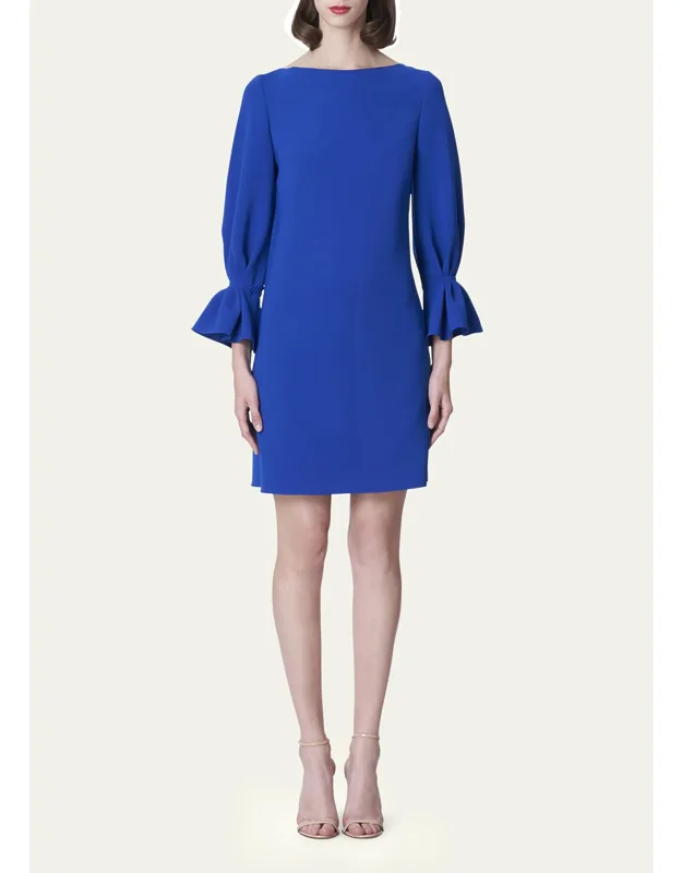 Ruffle-cuff Shift Dress