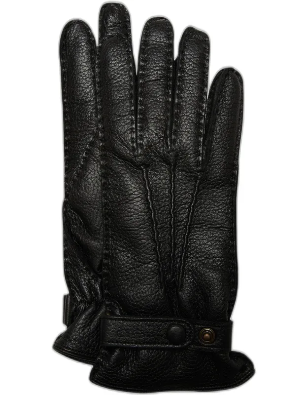 Winston Snap Leather Cashmere-lined Glove