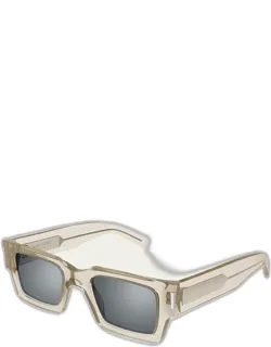 Rectangle Acetate Sunglasses With Logo