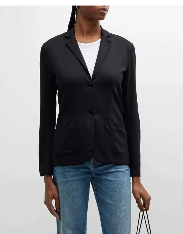 Soft Touch Blazer Notched Collar, Fitted Silhouette