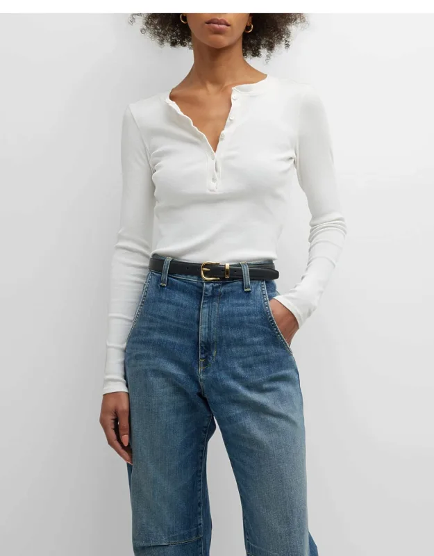 Jordan Henley T-shirt Featuring A Half Button Front And Split V Front