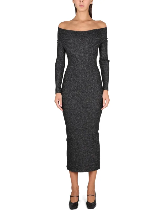 Khaite Marisole Dress Boat Neckline Open Back