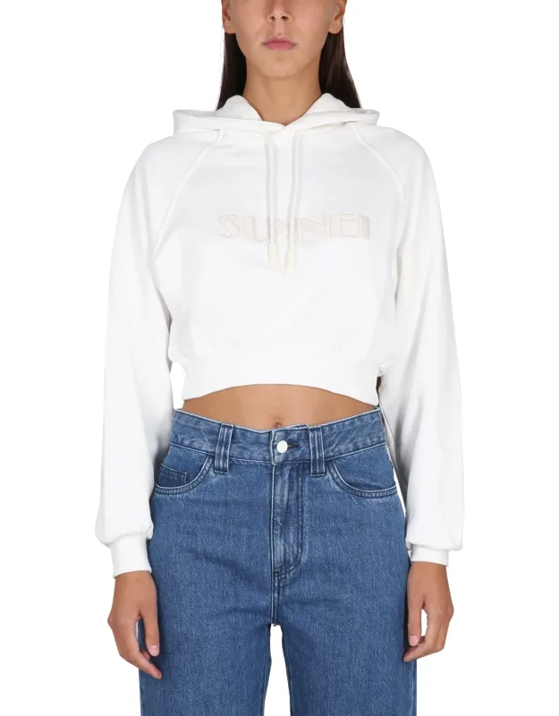Hoodie With Drawstring And Front Logo