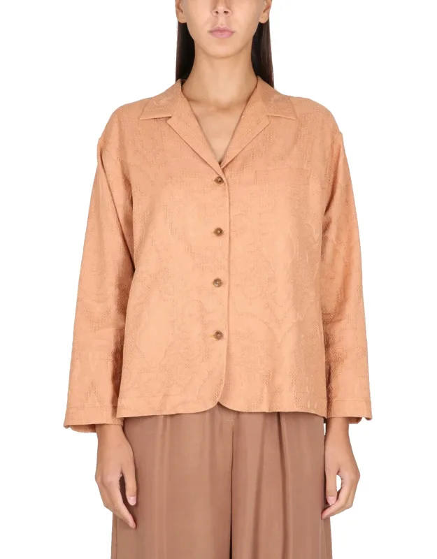 Alysi Jacket Ajoure With Notched Lapels And Button Closure