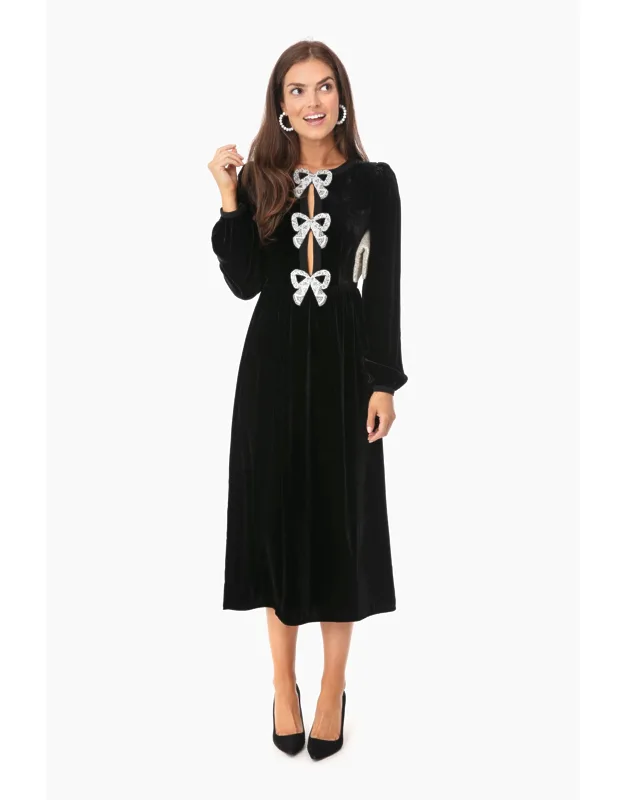 Camille Bows Dres With Three Bows And Faux Pearls