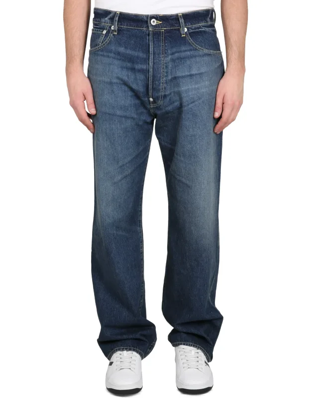 Relaxed Fit Jean With Front Button And Zipper Closure