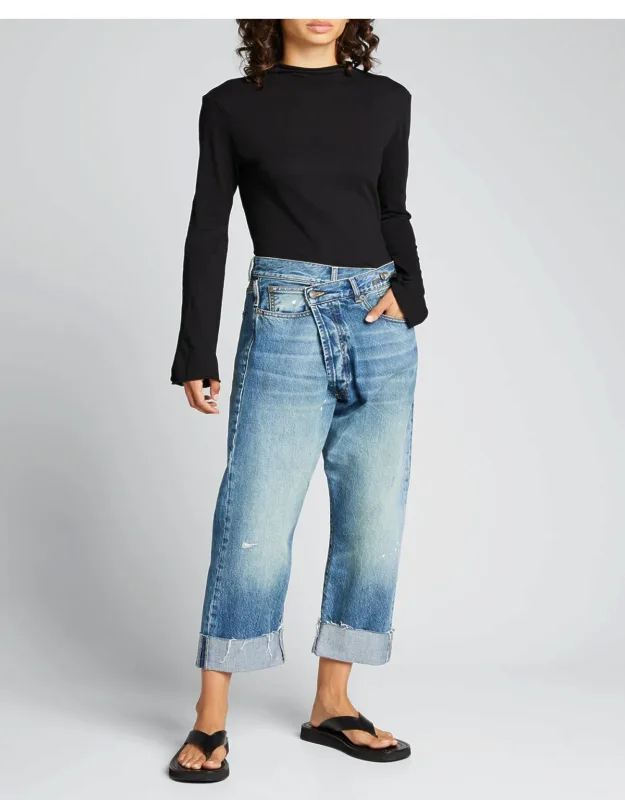 Crossover Cuffed Jeans