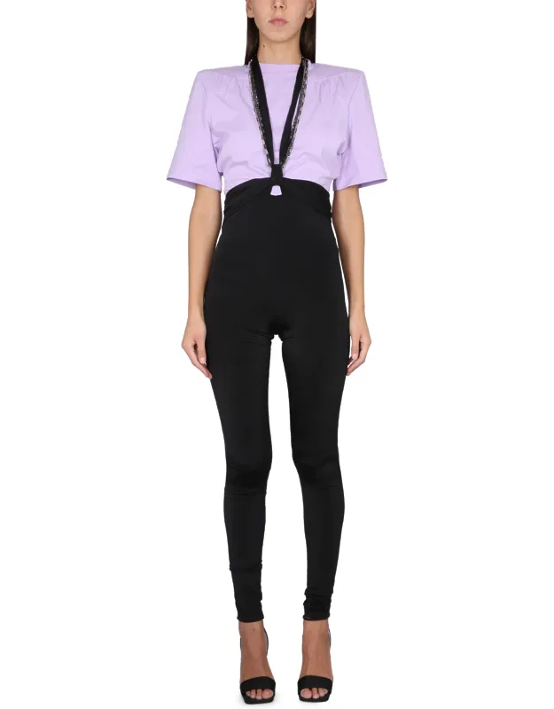 Attico Ruby Pants With Draped Details And Neck Sash