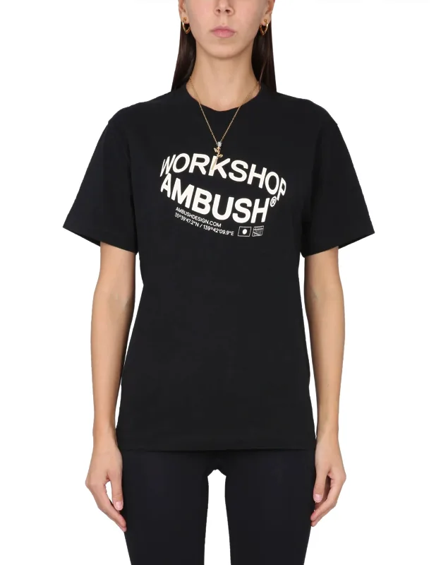 Ambush Revolve T-shirt Crowling Logo Print 100% Cotton