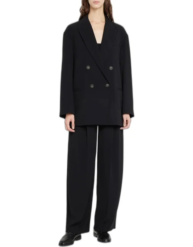 Double-breasted Crepe Blazer