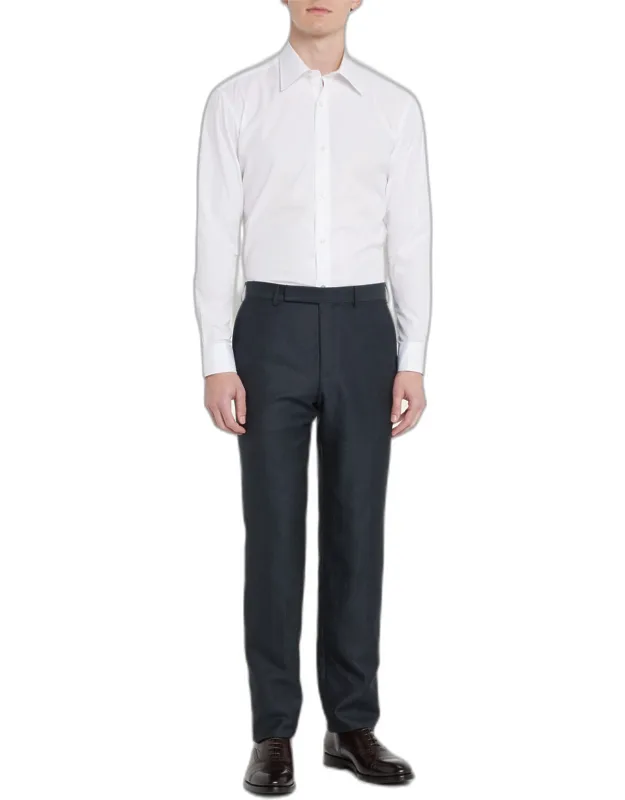 Pique-bib French Cuff Dress Shirt