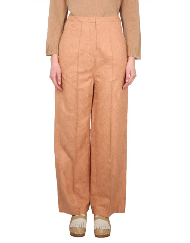 Alysi Pants Ajoure Button And Zipper Closure, Two Side Pockets