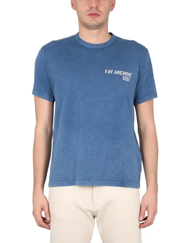 _fay Crewneck T-shirt Regular Fit 100% Cotton_