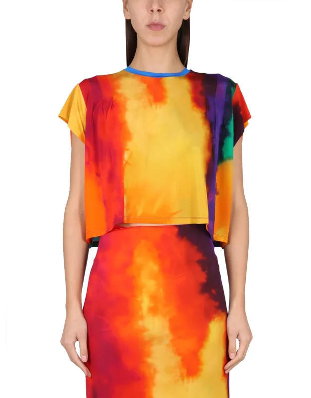 Multicolor T-shirt With Round Neckline And Relaxed Fit