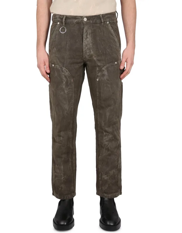 études Cotton Pants With Button And Zipper Closure And Two Side Pockets
