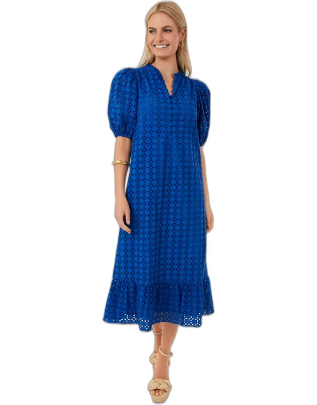 Tryall Dress With Puff Sleeves And Ruffle Hem