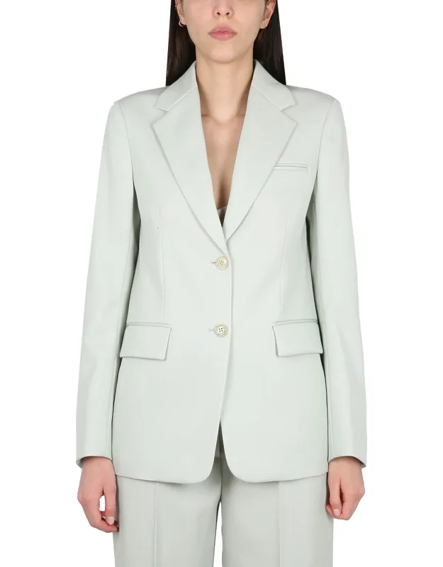 Blazer With Notched Lapels And Button Closure