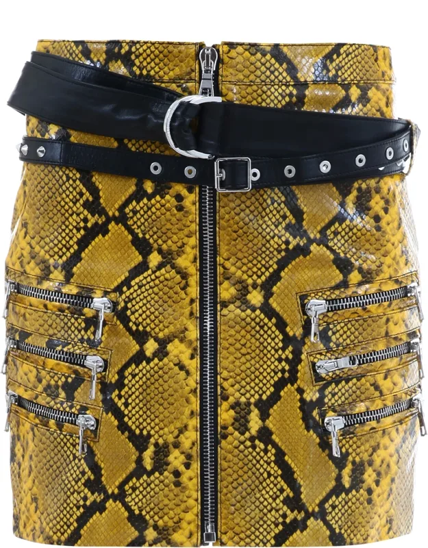 Python Leather Skirt
