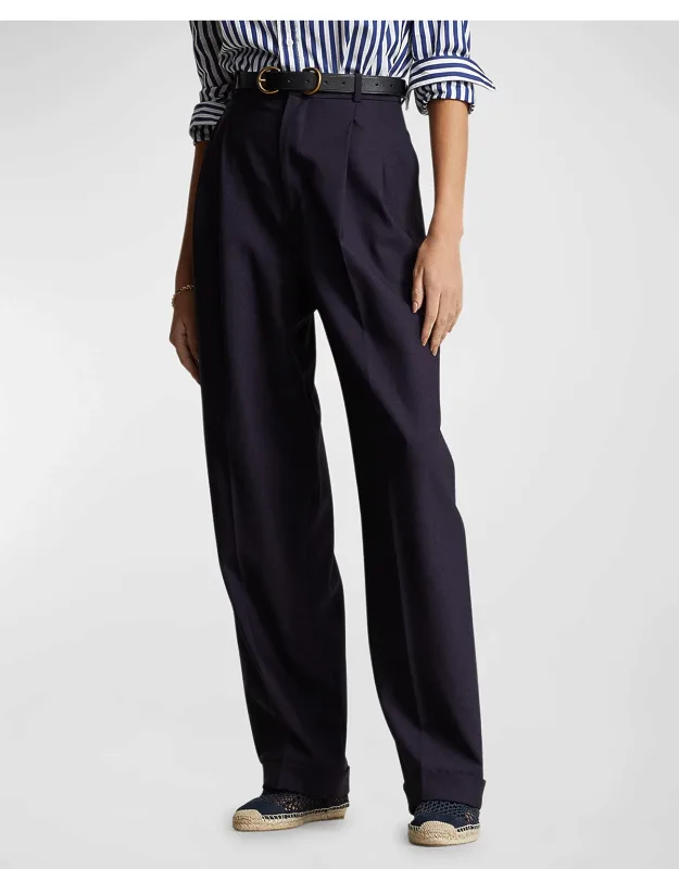 Straight-leg Stretch Wool-blend Pants