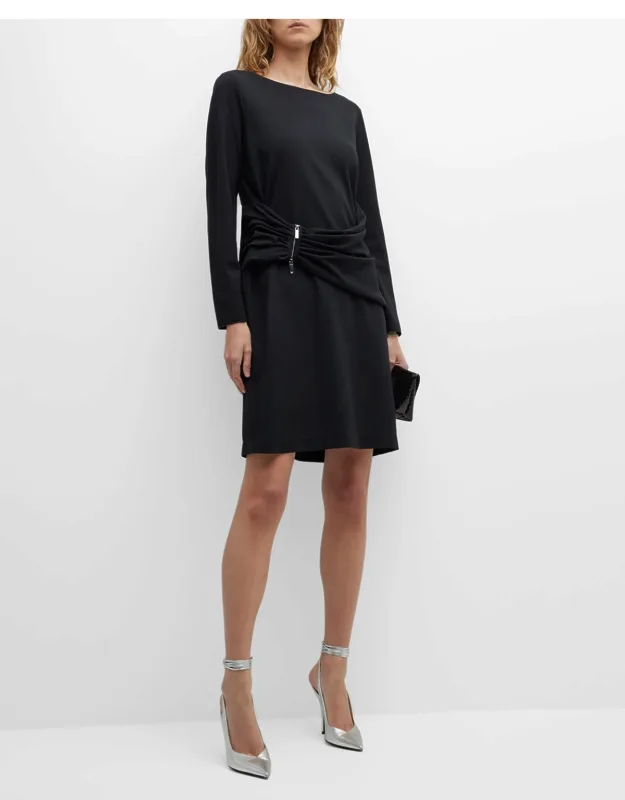 Draped Bateau-neck Jersey Midi Dress