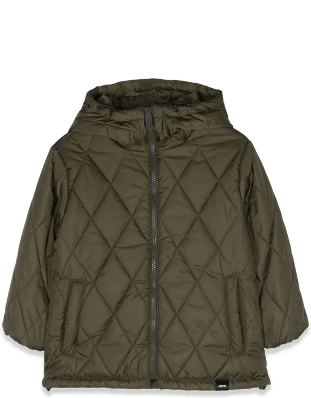 Quilted Down Jacket With Hood
