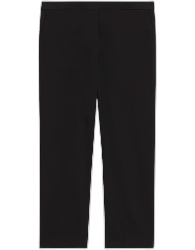 Linen Cropped Pull-on Ankle Pants