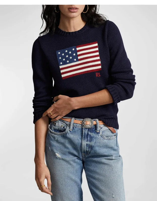 Flag Cotton Crewneck Sweater