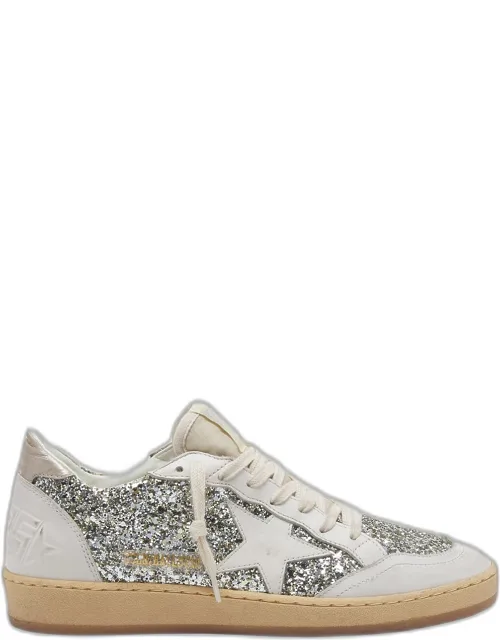 Glitter Leather Low-top Sneakers