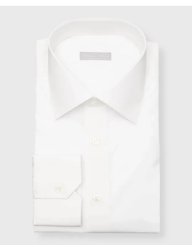 Solid Barrel-cuff Dress Shirt