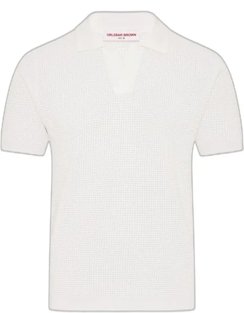 Classic Fit Open Mesh Stitch Polo Shirt