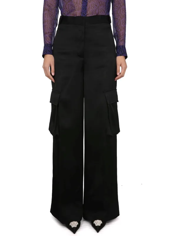 Duchesse Pants With Concealed Closure And Cargo Pockets