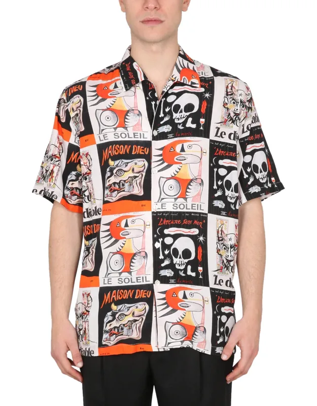 _endless Joy Tarot Shirt With Bowling Neck And Button Closure_