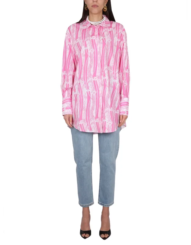 Shirt Dress With Classic Collar And Front Button Closure