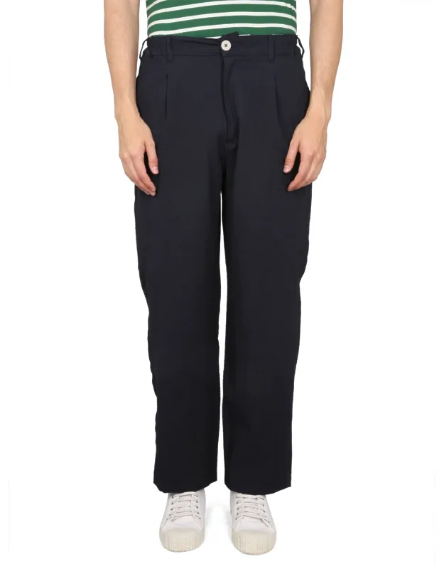 Howlin Button Down Pants Button Zipper Hook And Eye Closure Belt Loops Waist Front Darts Straight Leg 97% Cotton 3% Elastane Model Is 185 Cm Tall Wears Size L