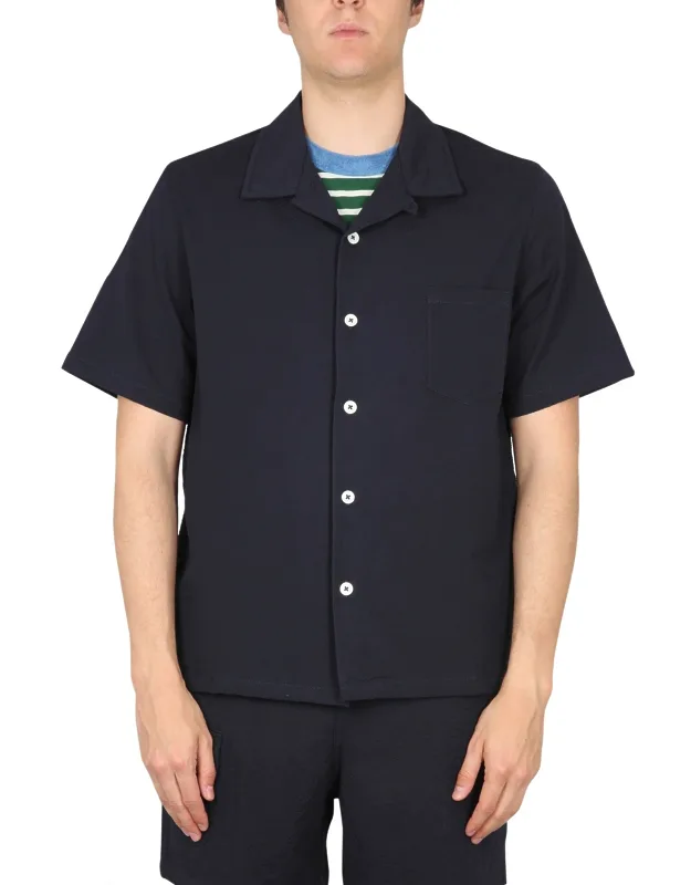 Howlin Cocktail Shirt Bowling Neck Button Closure Chest Pocket