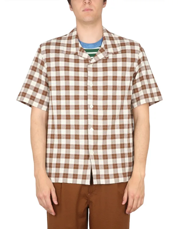 Howlin Cotton Shirt Bowling Neck Button Closure