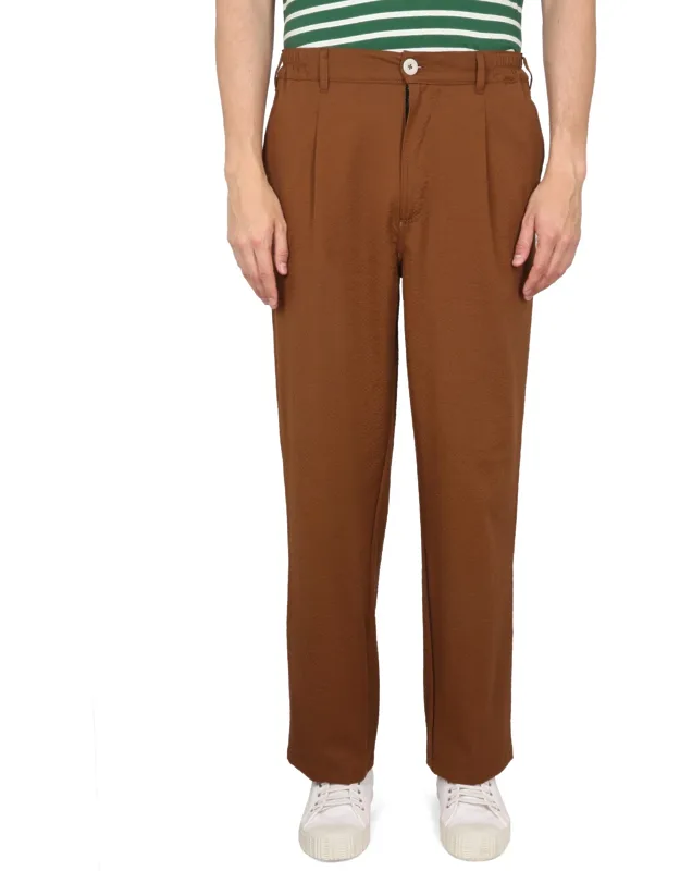 Howlin Button Down Pants Button Zipper Hook And Eye Closure Belt Loops Waist Front Darts Straight Leg 97% Cotton 3% Elastane Model Is 185 Cm Tall Wears Size L