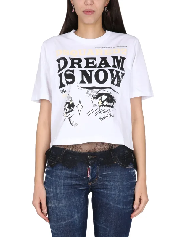 Dsquared T-shirt Cropped 100% Cotton