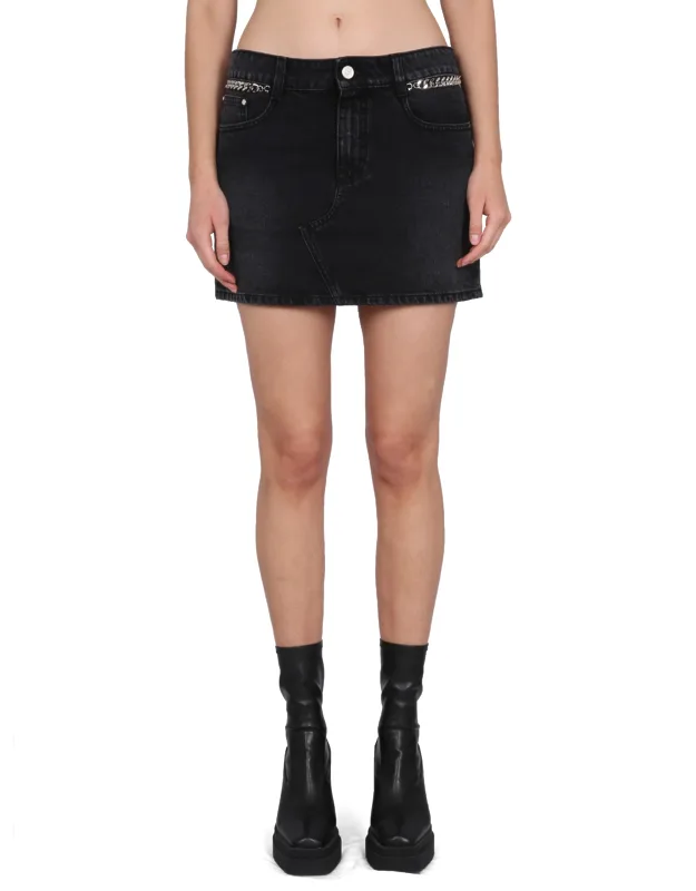 Falabella Skirt With Button Closure And Chain Detail