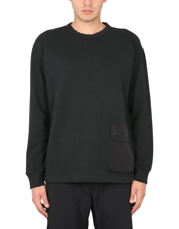 Cotton Sweatshirt With Crowling Logo Patch And Oversize Fit