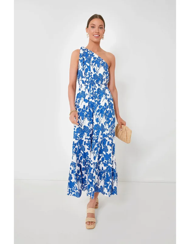 Sybil Maxi Dress With One Shoulder Silhouette And Elasticized Waist