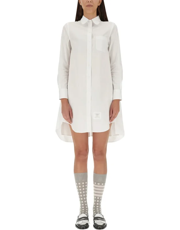 Shirt Dress With Collar And Button Closure